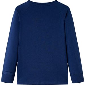 Kindershirt Lange Mouwen 128 - Marineblauw - Katoen