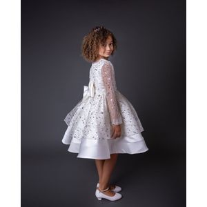 Feestjurk meisje-bruidskleding kind-bruidsjurk meisje-fotoshoot-kleedje wit-communie jurk-verjaardagjurk-verkleedkleding kind-feest outfit-avondjurk-jurk Misty (mt 98/104)
