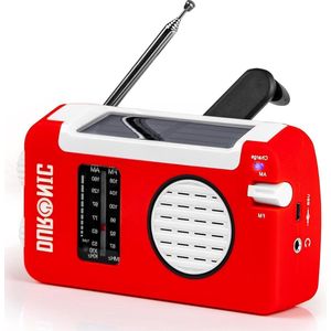 Noodradio - Radio voor Nood Oplaadbare Hybrid AM-FM Radio met USB Handslinger & Zonne-energie - Koptelefoon Jack Plug - Draagbaar en Compact - Ideaal voor Buiten Kamperen Hiken of Vissen