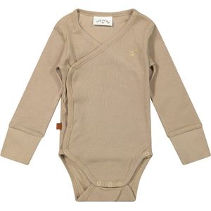 Frogs and Dogs - Romper Rib 2x2 Biologisch | Taupe - Katoen - Maat 50