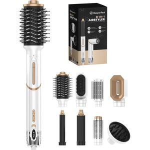 Beeperfect® 8-in-1 Airstyler - Multistyler - Fohnborstel - Hairwrap - Föhnborstel - Met Diffuser - Haardroger - Krulborstel - 8 Opzetstukken