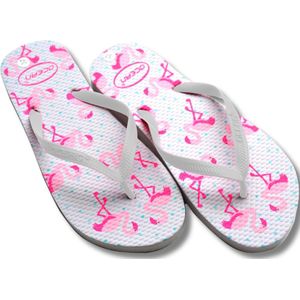 Flamingo slippers wit - maat 38