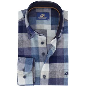 Blauw geruit overhemd Eden Valley normale fit