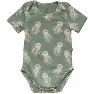 MXM Baby Romper- Korte mouwen- groen- Katoen- Stretch- print- maat 80