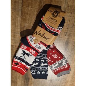 3 Paar - 100% Alpacawol - Maat 44-47 - Wintersokken - Huissokken - Cadeau Artikel
