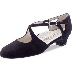 Werner Kern Gala-34 Dansschoenen Dames - Lage hak 3,4 cm - Brede pasvorm - Suède - Ballroom schoenen - Comfort lijn - Werner Kern - Zwart - 38 2/3