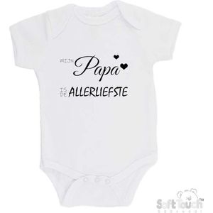 100% katoenen Romper ""Mijn papa is de allerliefste"" Vaderdag Unisex Katoen Wit/zwart 68/74