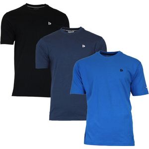 Donnay - Vince - T-shirt - Heren - 3-Pack - Zwart/Navy/Actief-blauw