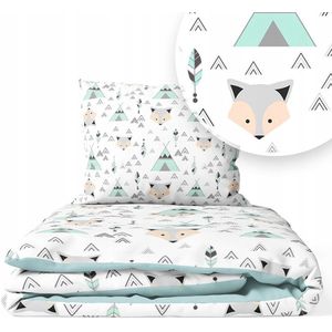 Kinderbeddengoed 2-delig 120x90 cm, Katoen, FOX Mint