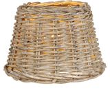 Clayre & Eef Lampenkap Ø 23x17 cm Beige Rotan Rond Rieten Lampenkap