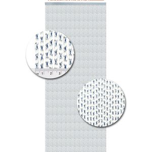 Vliegengordijnenexpert Lucca - Vliegengordijn - 100x240 cm - Transparant met Blauw