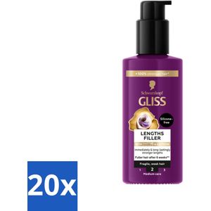 Gliss - Haarserum - Lengths Filler - Siliconenvrij met Cafeïne - Voor Sterker Haar - 100 ml - Bulkverpakking - 20 stuks
