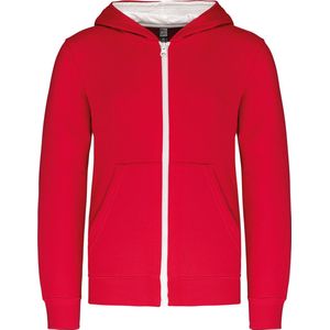 Kariban Kindersweater met rits en capuchon K486 - Red / White - 12/14 Y (12/14 ans)