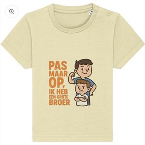 Kinder t-shirt - ik heb een grote broer - geel - 18-24 maanden