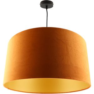 Olucia Urvin - Moderne Hanglamp - Stof - Goud;Oranje - Rond - 50 cm