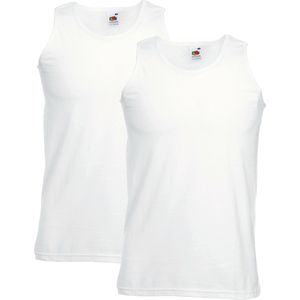 Fruit of the Loom tanktop/singlet/hemd - 2x - wit - katoen, maat: XL (EU 54)