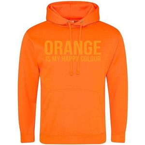 Orange is my Happy Color Oranje Hoodie - nederland - holland - koningsdag - wk - ek - dutch - grappig - unisex