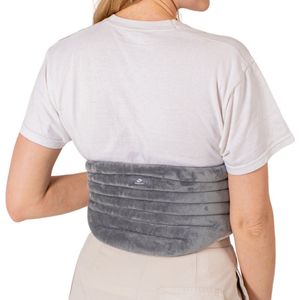 Chillaxy Pittenzak - Kersenpitkussen Met Elastische Band - Pittenkussen buik & rug - Warmtekussen magnetron - Grijs