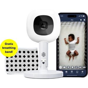 Nanit Pro Camera + Flex Stand + Breathing Band - Connected Babyfoon met camera en app - Sensorvrije ademhalingsmonitoring - Eenvoudig verplaatsbaar - 130° weergave van de kamer