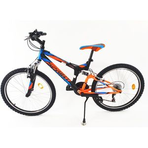 Sprint Element - Mountainbike 24 inch - Fiets met 18 versnellingen Shimano - Kinderfiets - Zwart/Oranje - Framemaat: 39 cm - BK22SI8711 R12