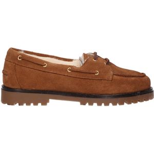 La Strada Mocassin suede camel met fur dames - maat 37