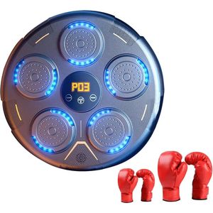 Slimme Muziek Bokstrainer Led - Elektronische Reactie Boksmachine Muur Opknoping - Zandzak - Fitness - Bokszak - Boksbal -- Bluetooth-Compatibel - Voor Kinderen en Volwassen