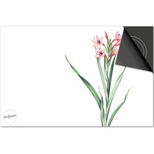 Inductie beschermer 90x52 - afdekplaat inductie mat - Dietrix Kookplaat beschermer - Base - Botanical - Gladiolen roze