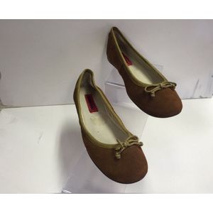 Ballerina Camel Suede 36 (maat valt normaal)