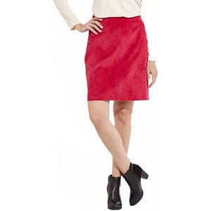 Korte rechte rok van milleraie fluweel met semi-elastische tailleband