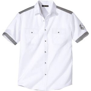 ATLAS FOR MEN - Wit pilotenoverhemd Ocean - Heren - Verkrijgbaar in grote maten - 4XL