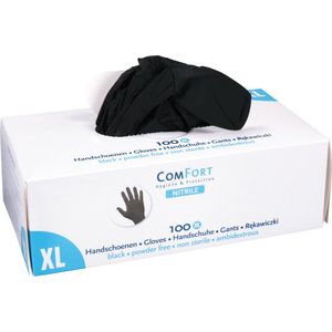 ComFort - Nitril Handschoenen - ongepoederd - 4 gram - Zwart - per 100 stuks