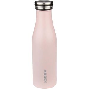 Abbey Drinkfles Dubbelwandig - Victoria - 0.45 L - Licht roze/Zilver - 0,45 L