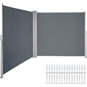 Intrekbare - zijluifel - Outdoor Patio Screen Privacy Divider - Tuin Terras Zonnescherm Windscherm - Black - Double - 180X600cm
