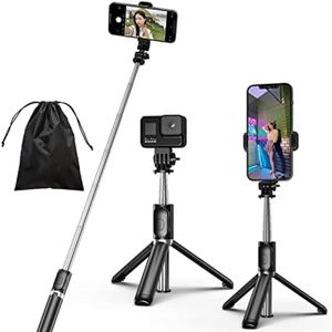 Selbro ® 4-in-1 Selfiestick Statief met Draadloze Afstandsbediening - Zwart