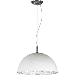 Hanglamp Moonface Ø38cm - wit / zilver - 60w E27