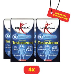 Lucovitaal Testosteron Mannen Support - 4 x 30 Tabletten Voordeelverpakking