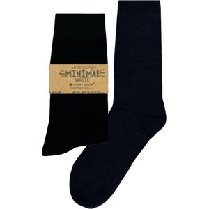green-goose® Heren Sokken Bamboe | Maat 40-46 | 2 Paar | Zwart en Grijs | 85% Bamboe | Zacht, Admenend en Duurzaaam!