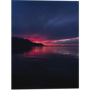 WallClassics - Vlag - Roze Lucht boven Zee - 30x40 cm Foto op Polyester Vlag