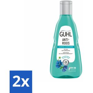 2 x Guhl - Shampoo - Anti-Roos - 250 ml - Roos Shampoo - Anti-roos Shampoo - Hoofdhuidverzorging - Kalmerende Shampoo - Shampoo Met Blauwe Malva