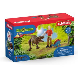 schleich DINOSAURUS- Tyrannosaurus rex aanval - Dino Speelgoed - Speelfigurenset - Kinderspeelgoed voor Jongens en Meisjes - 5 tot 12 jaar - 4 Onderdelen