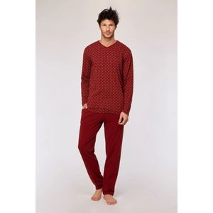 Woody pyjama heren - rood - geometrische print - 252-10-MVL-Z/938 - maat S