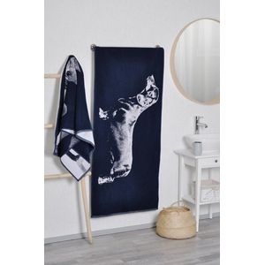 Teckel - hond - gladharige teckel - handdoek - badhanddoek - strandlaken - teckel handdoek - katoen