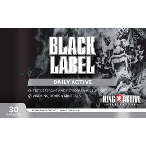 King Active Black Label - Mannenformule - Plantaardig Supplement - Ondersteuning van Testosteron en Energie