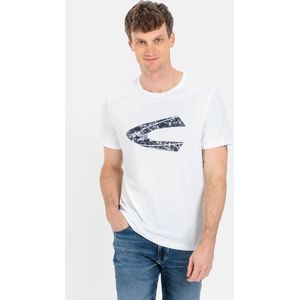 camel active T-shirt met print van duurzame organic cotton - Maat menswear-M - Wit