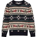 WE Fashion - Meisjes Trui - Marineblauw - Regular Fit