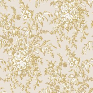 Laura Ashley Vliesbehangs-sPicardie Pale Gold - Geel - 10mx52cm