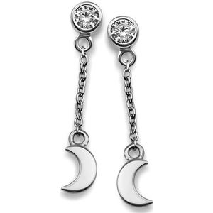 Jwls4u Oorhanger Moon Zilver JE009S