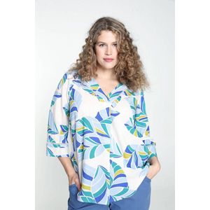 Paprika Blouse in viscose met grafisch bladmotief