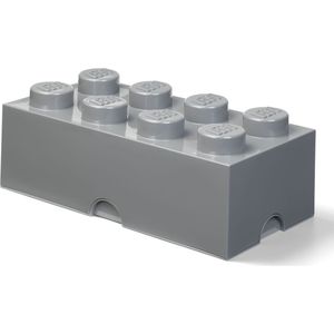 Lego - Opbergbox - Brick 8 - Rechthoek - 12 liter - Stapelbaar - Kunststof - Grijs
