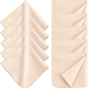 20 Stks Zeem Doek Shammy Handdoek - Suede Fiber Bril Reinigingsdoek - Absorberende Sneldrogende - Natuurlijke Zeem Wasdoek - Voor Pot Rand Smoothing - Aardewerk Beige .